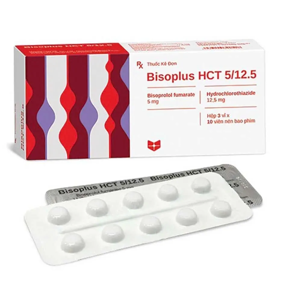 Bisoplus HCT 5/12,5mg Stella (H/30v) – Viên nén phối hợp Bisoprolol & Hydrochlorothiazide Điều trị tăng huyết áp hiệu quả với Bisoprolol & lợi tiểu
